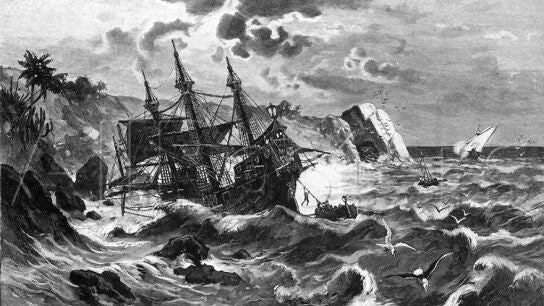 Hundimiento de la carabela Santa Mar&iacute;a