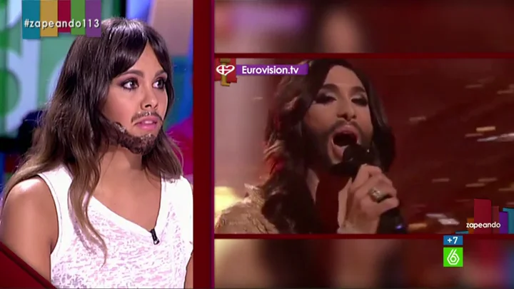 Cristina Pedroche, con barba, rinde homenaje a Conchita Wurst Cristina Pedroche, con barba, rinde homenaje a Conchita Wurst