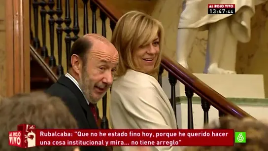 Alfredo Pérez Rubalcaba con Elena Valenciano en el Congreso Alfredo Pérez Rubalcaba con Elena Valenciano en el Congreso