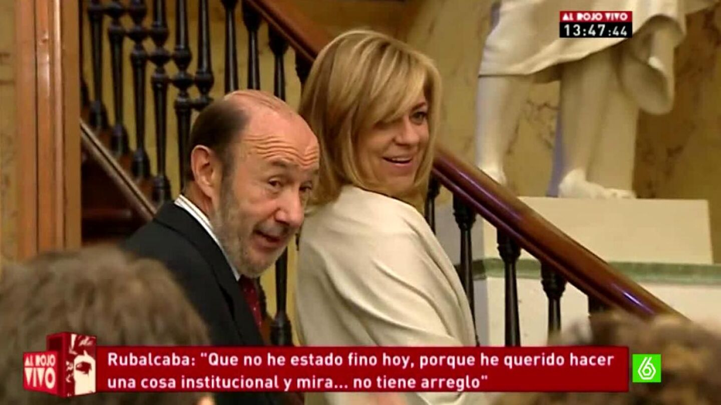 Alfredo P&eacute;rez Rubalcaba con Elena Valenciano en el Congreso