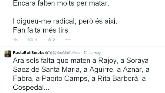 Los tweets del detenido Los tweets del detenido