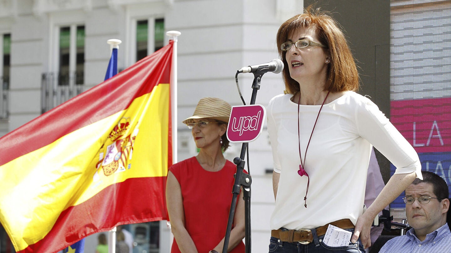  La portavoz de UPyD, Rosa Diez, junto a Maite Pagazaurtundua, n&uacute;mero dos de UPyD 