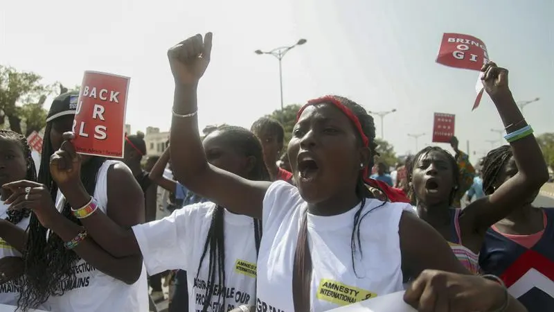 Protesta a favor de la liberación de las niñas de Nigeria Protesta a favor de la liberación de las niñas de Nigeria