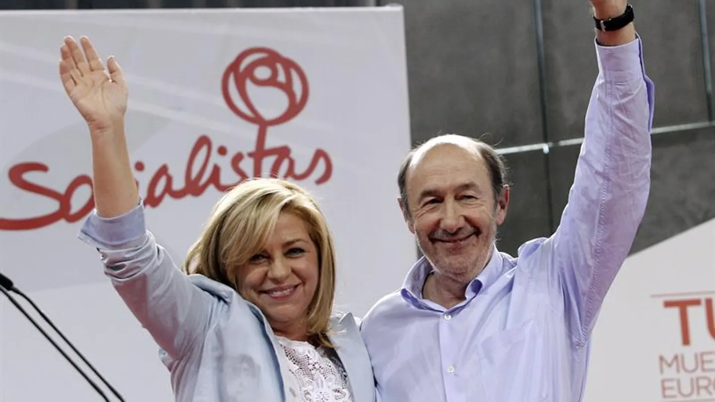 Rubalcaba y Valenciano, en uno de los actos de cierre de campaña Rubalcaba y Valenciano, en uno de los actos de cierre de campaña