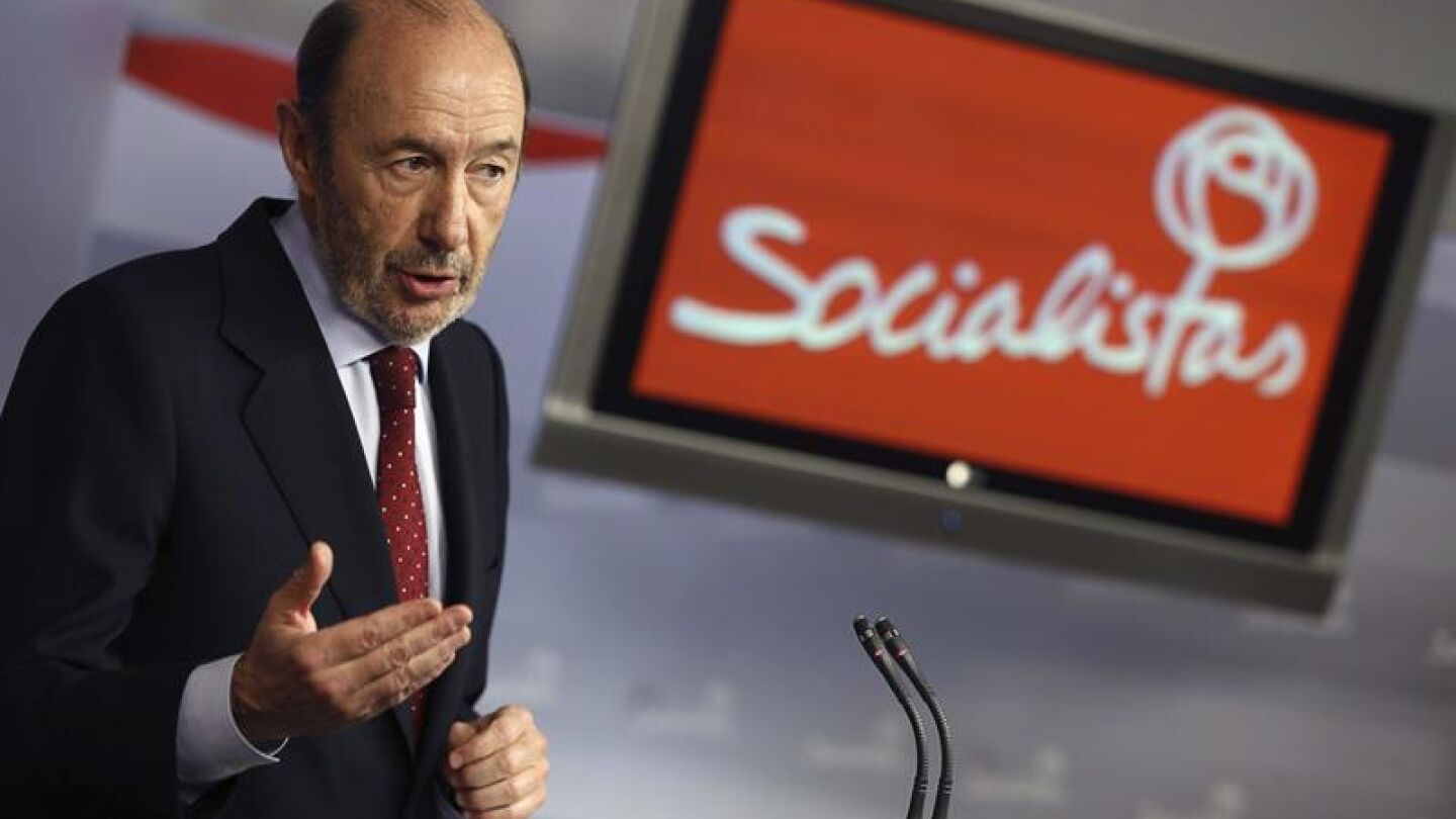 Alfredo P&eacute;rez Rubalcaba en rueda de prensa