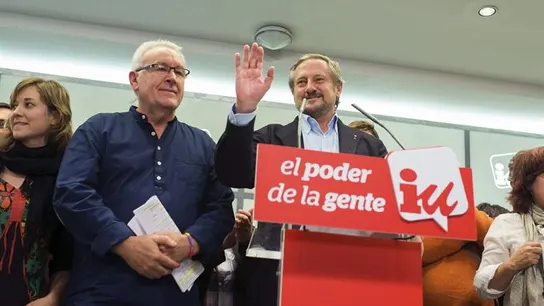 Willy Meyer, cabeza de lista de IU a las elecciones europeas, y Cayo Lara. Willy Meyer, cabeza de lista de IU a las elecciones europeas, y Cayo Lara.