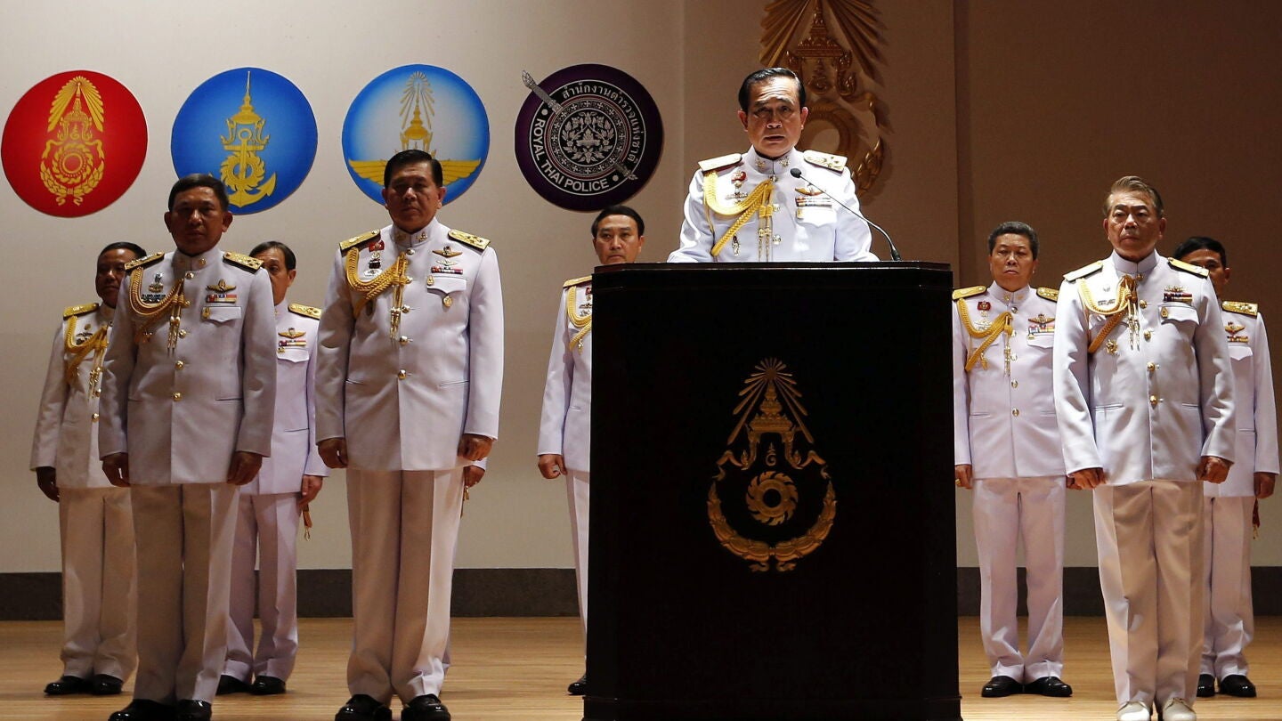 El jefe del Ej&eacute;rcito y autoproclamado primer ministro, Prayuth Chan-ocha