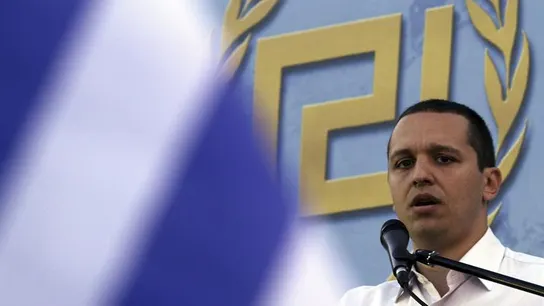 El portavoz del partido neonazi Amanecer Dorado, Ilias Kasidiaris El portavoz del partido neonazi Amanecer Dorado, Ilias Kasidiaris