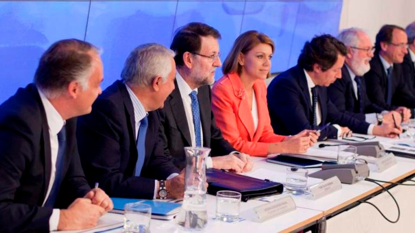 Comit&eacute; del PP presidido por Mariano Rajoy