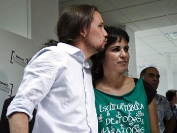 Pablo Iglesias, cabeza de lista de Podemos a las Elecciones Europeas, y Teresa Rodríguez, segunda de la lista Pablo Iglesias, cabeza de lista de Podemos a las Elecciones Europeas, y Teresa Rodríguez, segunda de la lista