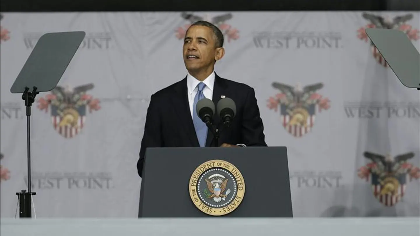 Barack Obama en la academia Militar de West Point, en Highland Falls Barack Obama en la academia Militar de West Point, en Highland Falls