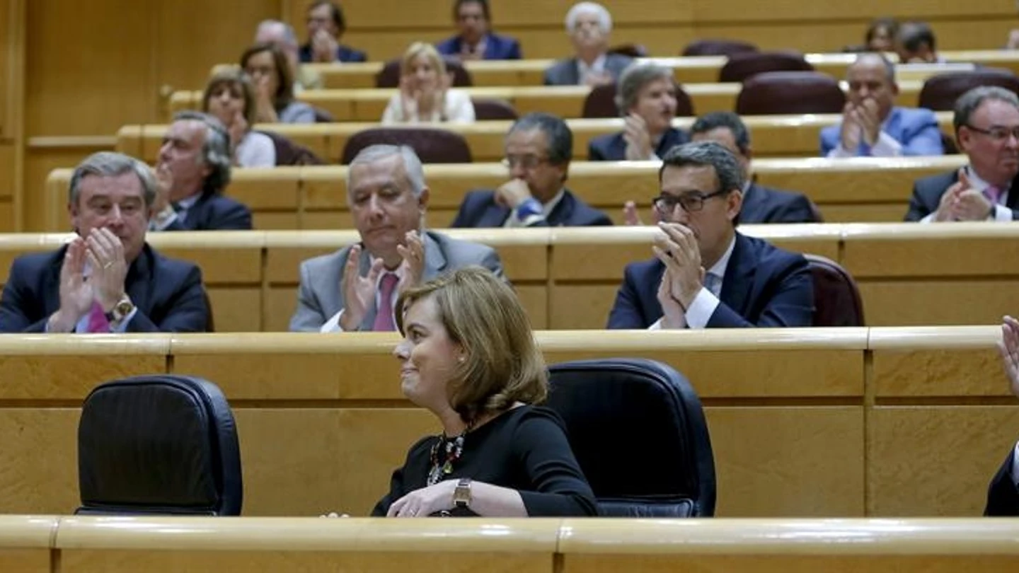 Soraya Sáenz de Santamaría, en la sesión de control al Gobierno en el pleno del Senado Soraya Sáenz de Santamaría, en la sesión de control al Gobierno en el pleno del Senado