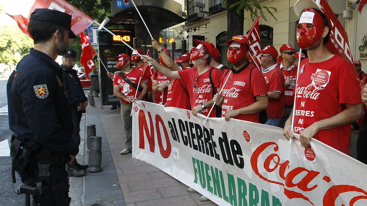Trabajadores de Coca-Cola se concentraron ante la sede de la Audiencia Nacional
