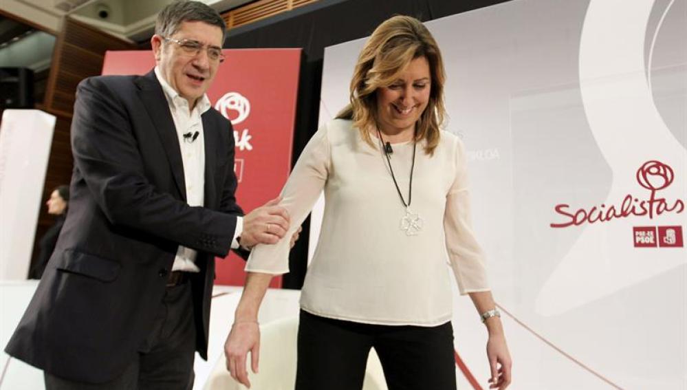 Patxi López junto a Susana Díaz en un mitin del PSOE