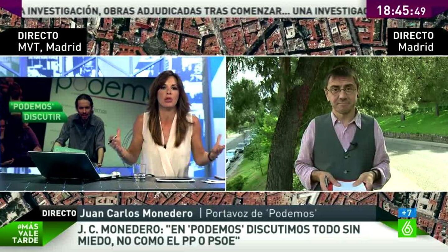 Juan Carlos Monedero con Mamen Mendiz&aacute;bal