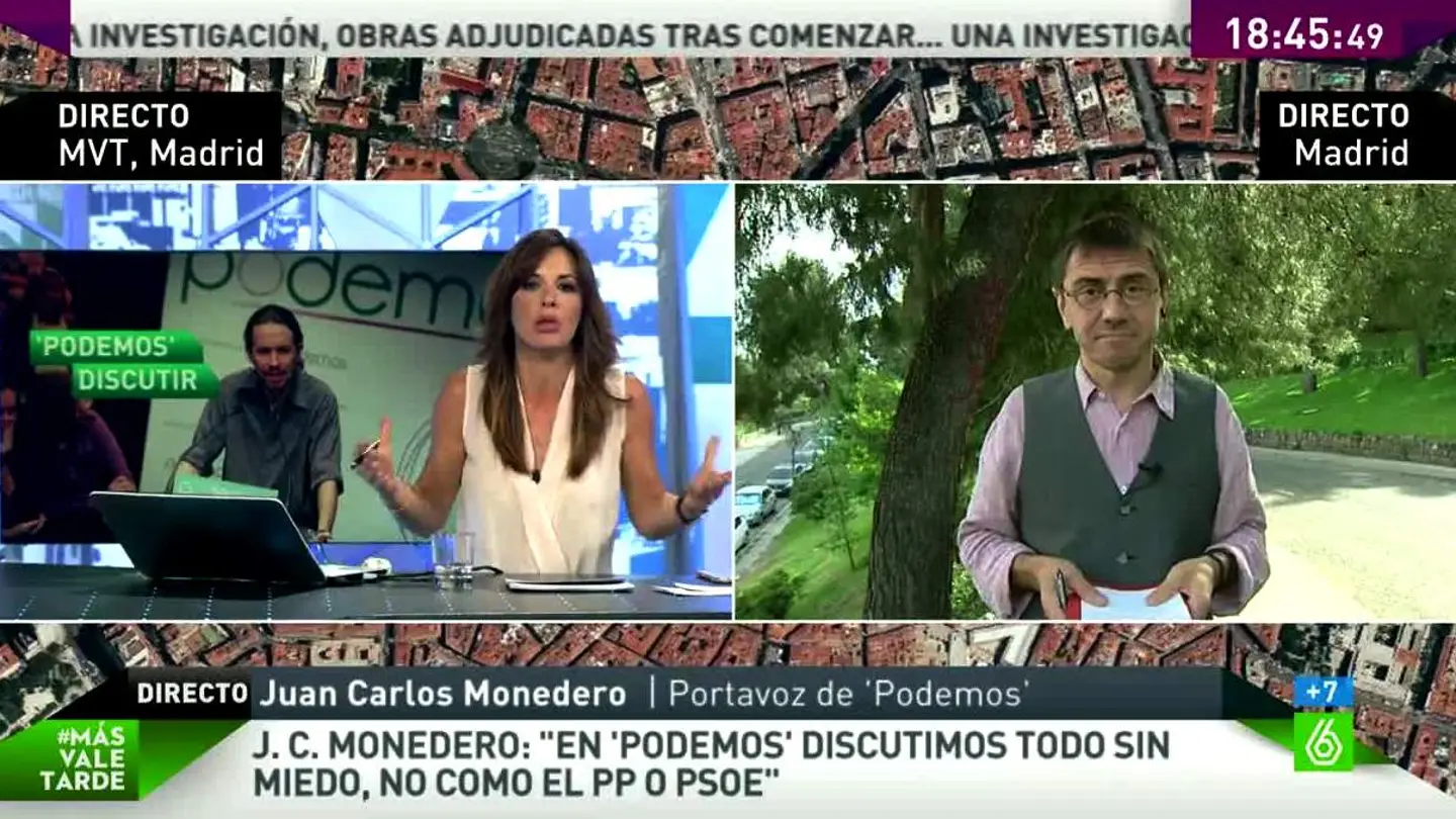 Juan Carlos Monedero con Mamen Mendizábal Juan Carlos Monedero con Mamen Mendizábal