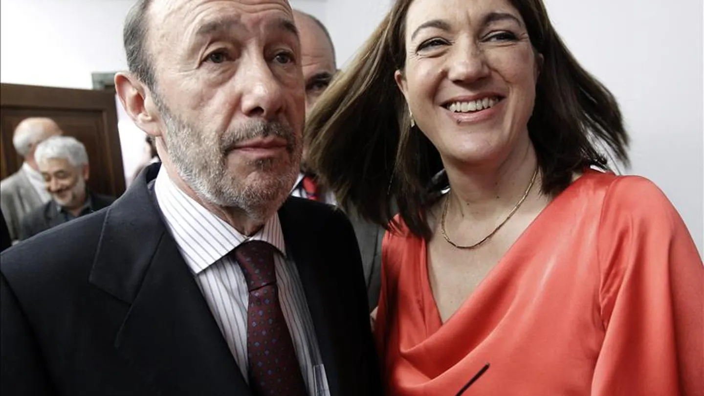 Rubalcaba con Soraya Rodríguez Rubalcaba con Soraya Rodríguez