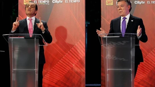 Los candidatos a la presidencia de Colombia, Juan Manuel Santos y Óscar Iván Zuluaga Los candidatos a la presidencia de Colombia, Juan Manuel Santos y Óscar Iván Zuluaga