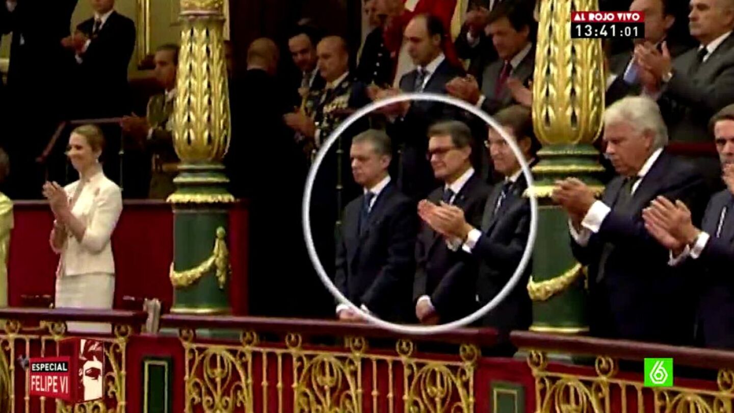 Urkullu y Mas no aplauden tras el discurso de Felipe VI