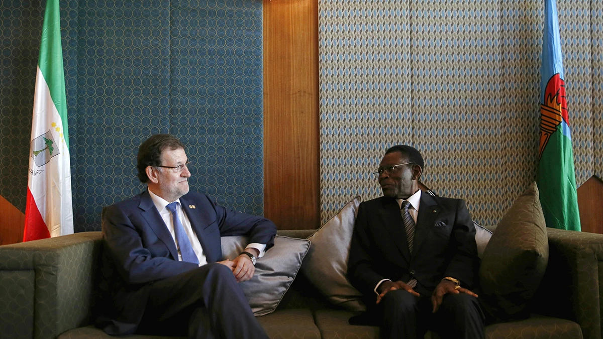 Mariano Rajoy, junto a Obiang