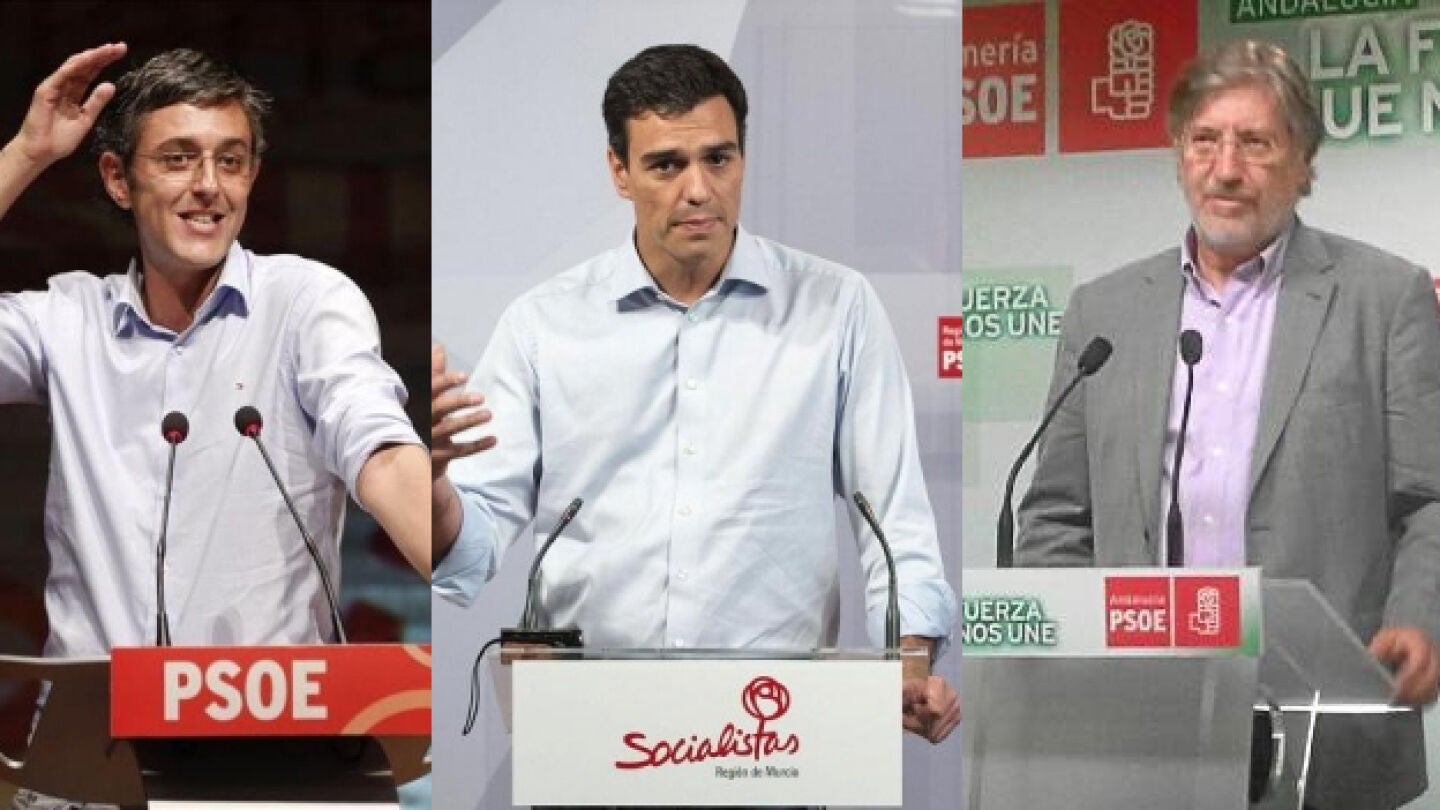 Eduardo Madina, Pedro S&aacute;nchez y Jos&eacute; Antonio P&eacute;rez Tapias