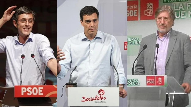 Eduardo Madina, Pedro Sánchez y José Antonio Pérez Tapias