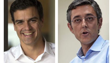 Los candidatos Pedro Sánchez y Eduardo Madina