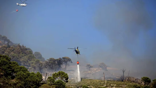 Una veintena de grupos de especialistas continúan trabajando para extinguir el incendio Una veintena de grupos de especialistas continúan trabajando para extinguir el incendio