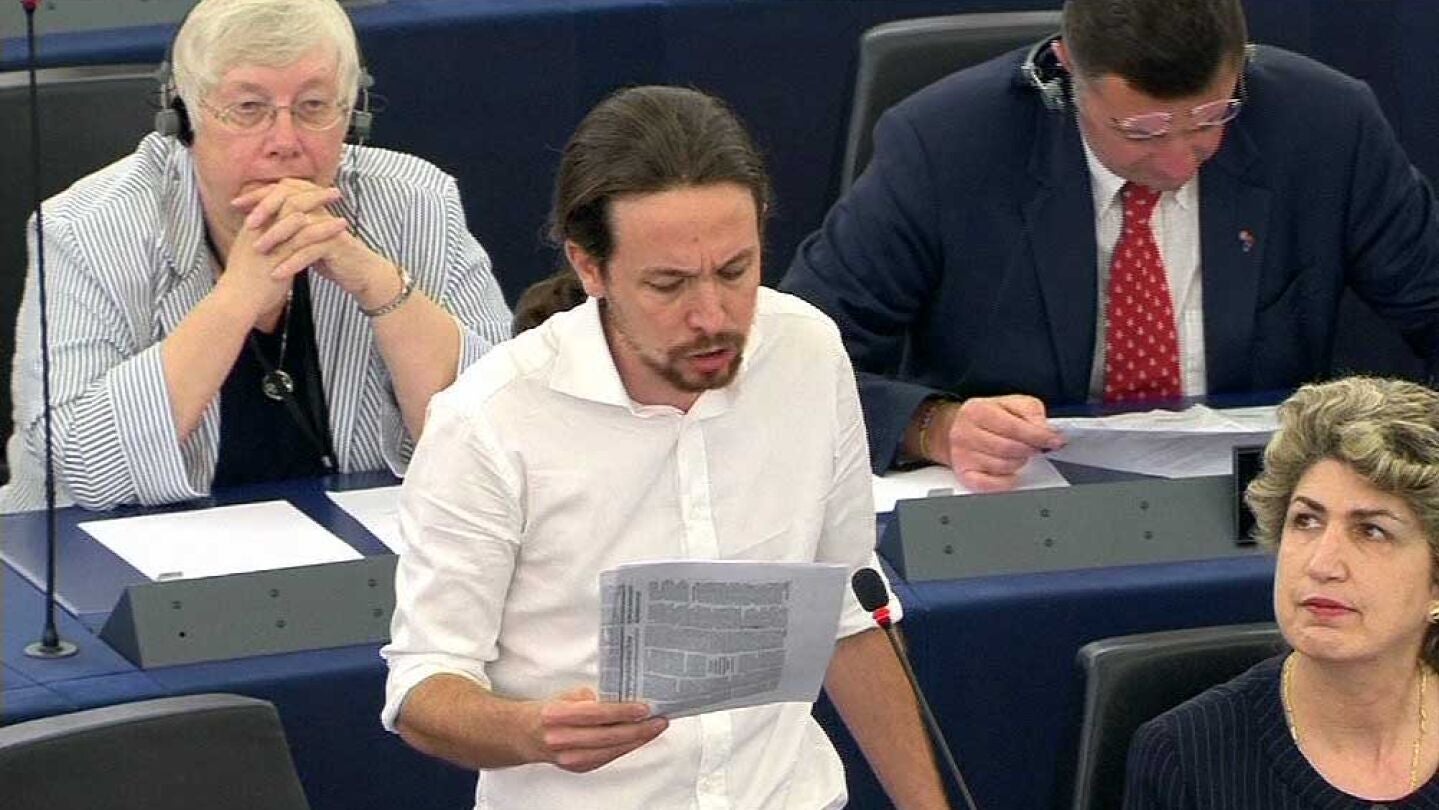 Pablo Iglesias en el Parlamento Europeo