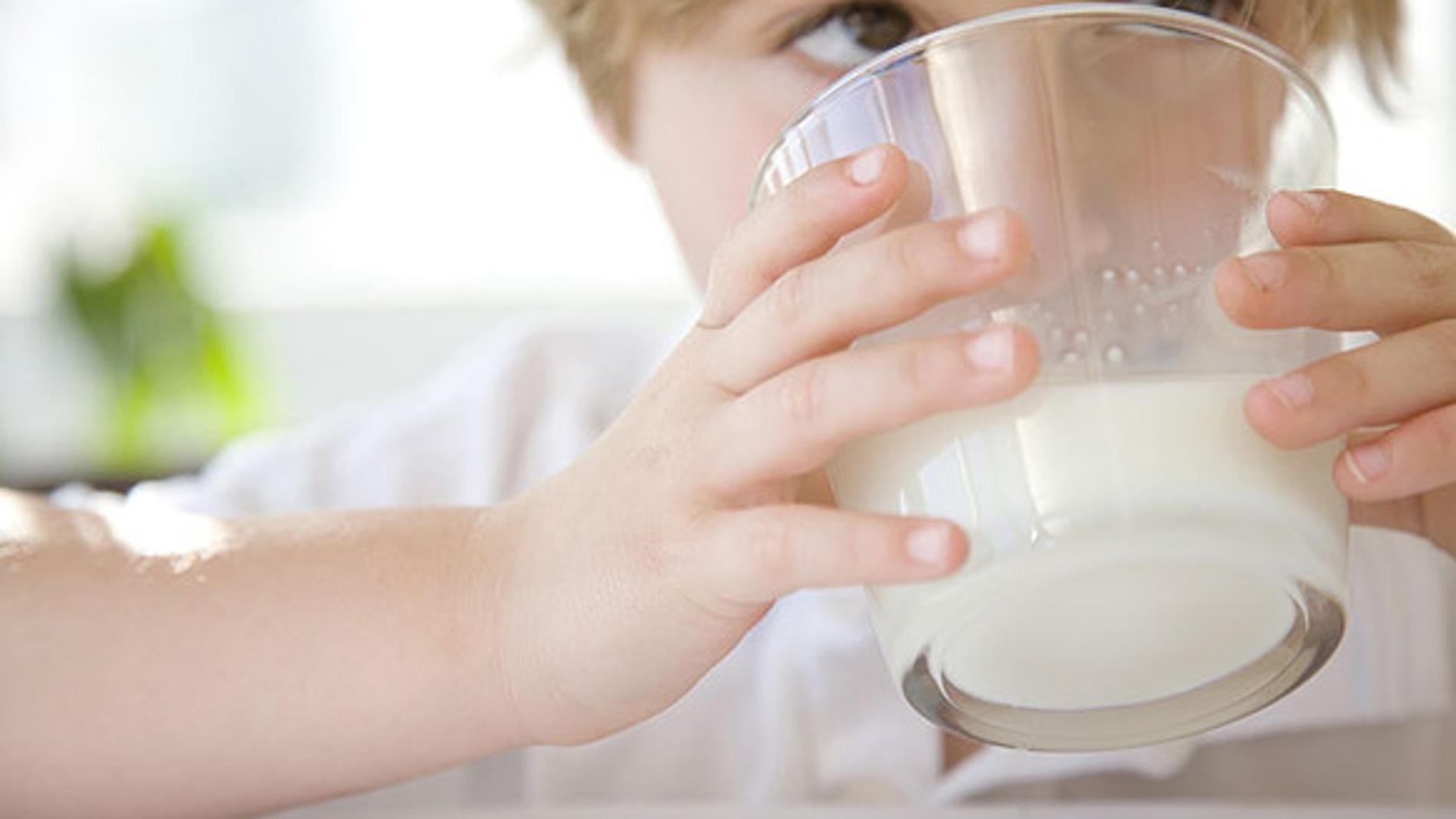 Niño bebiendo leche