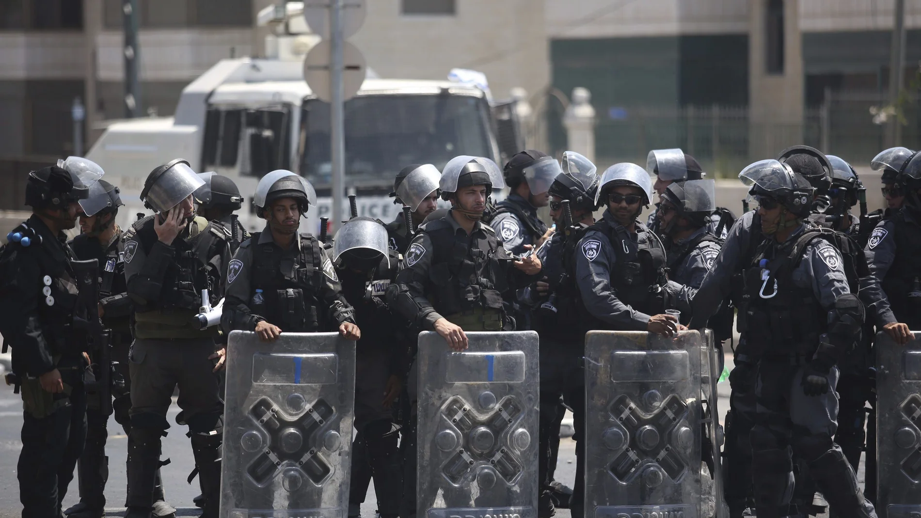 Policías fronterizos se preparan en Jerusalén