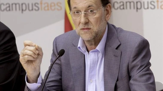 El jefe del Ejecutivo, Mariano Rajoy, durante la clausura en 2012 El jefe del Ejecutivo, Mariano Rajoy, durante la clausura en 2012