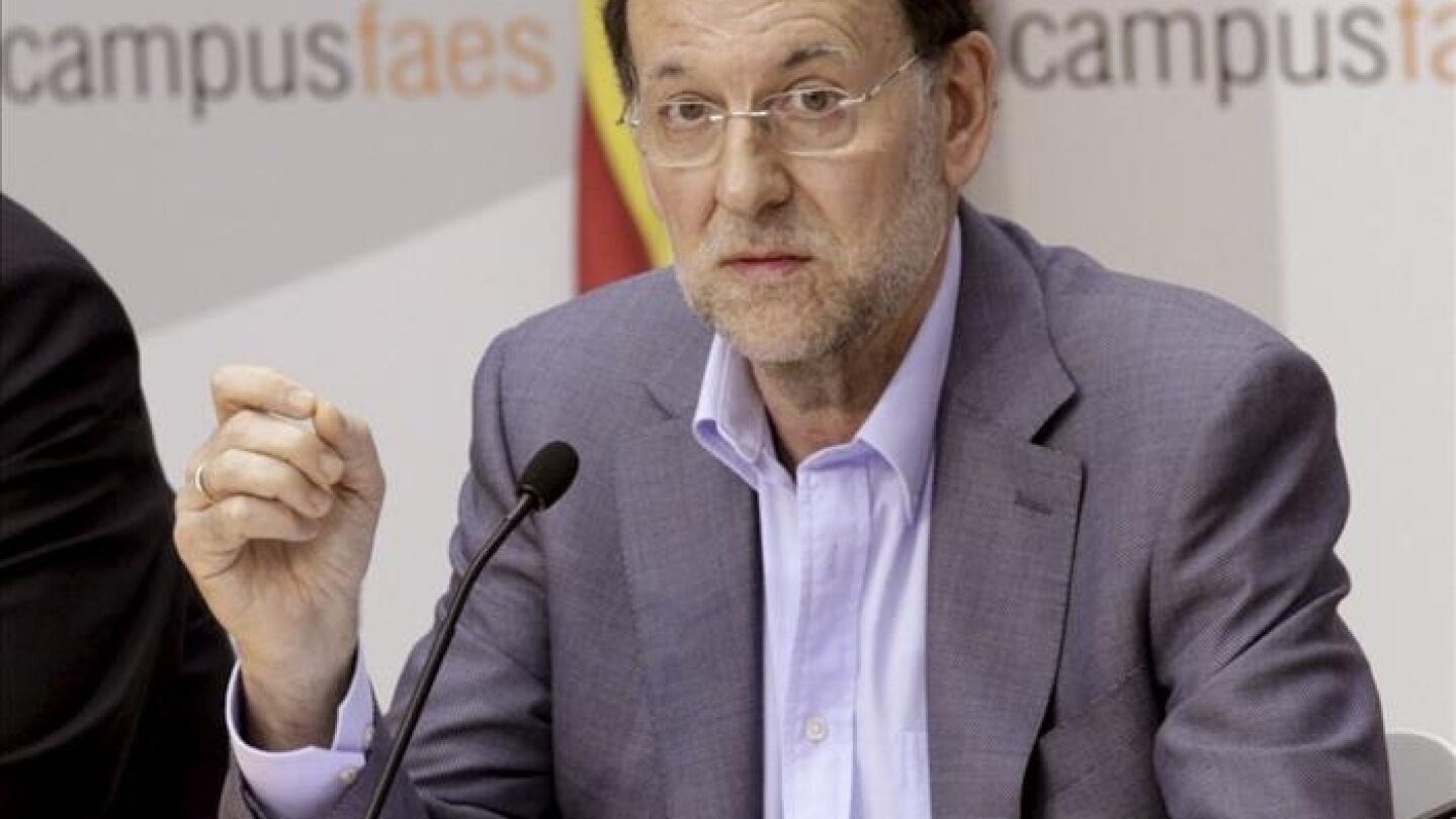 El jefe del Ejecutivo, Mariano Rajoy, durante la clausura en 2012 