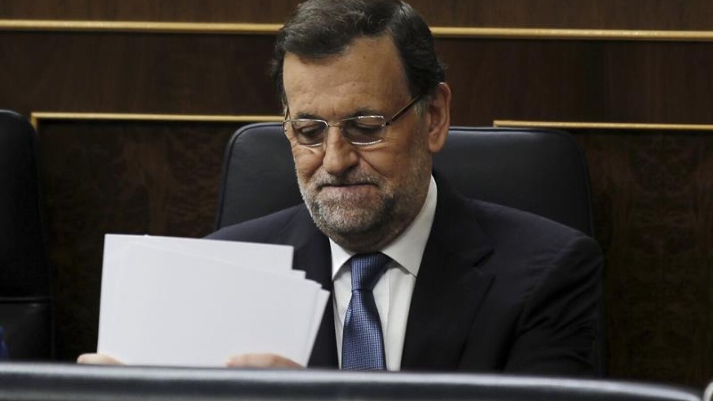El presidente del Gobierno, Mariano Rajoy, durante la sesi&oacute;n de control al Gobierno 