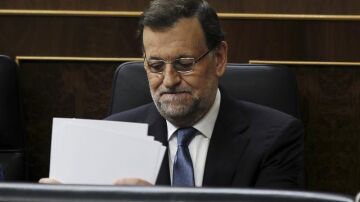 El presidente del Gobierno, Mariano Rajoy, durante la sesión de control al Gobierno 