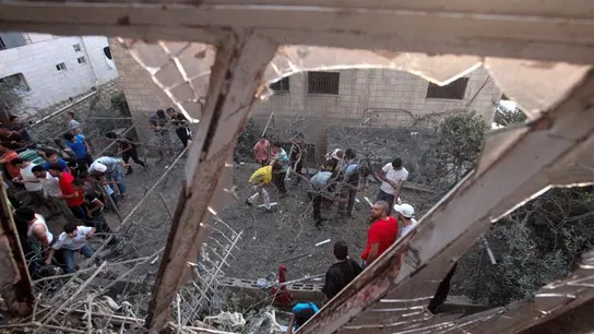 Restos de un bombardeo en Gaza Restos de un bombardeo en Gaza