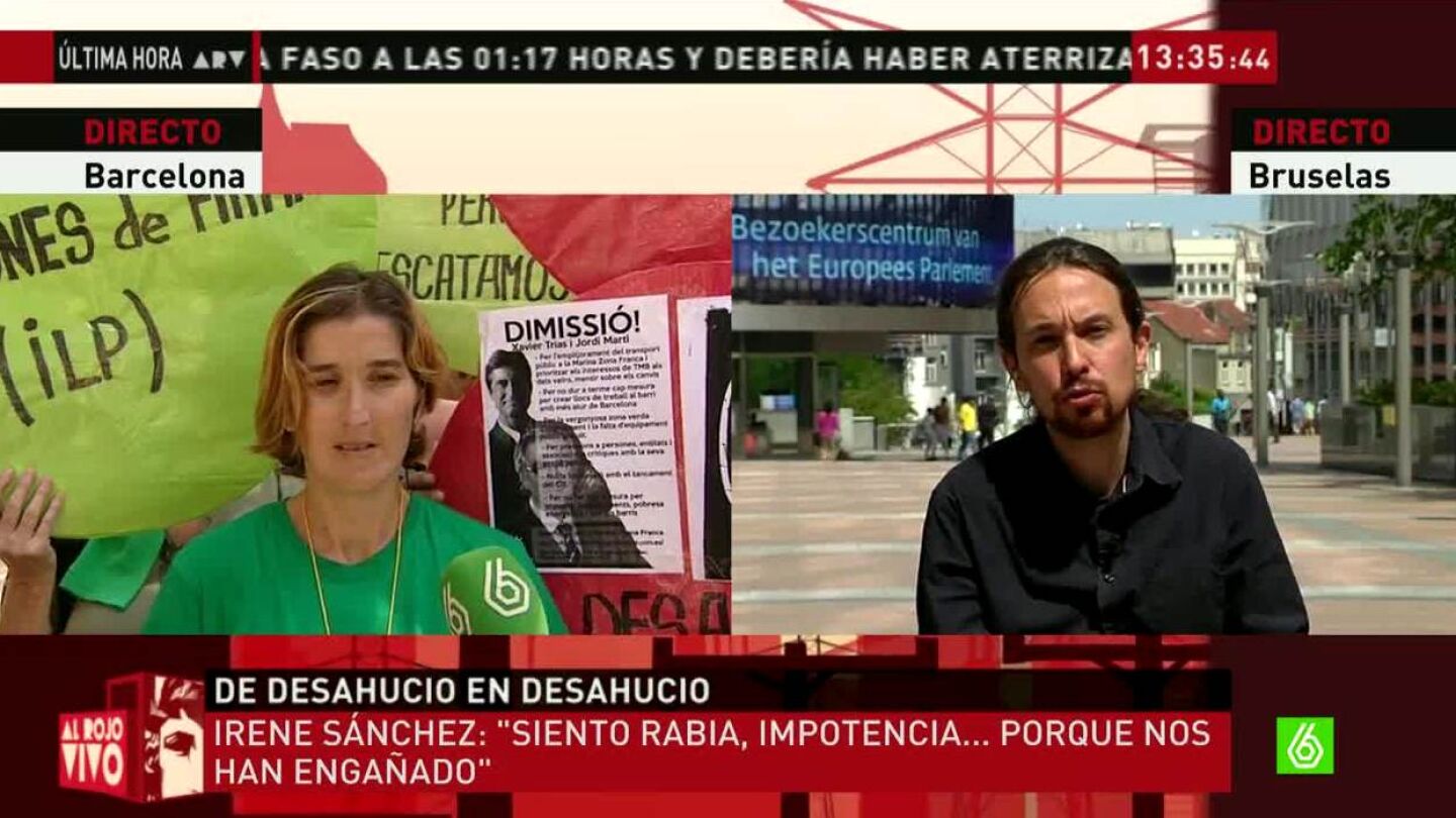 Pablo Iglesias habla con Irene S&aacute;nchez