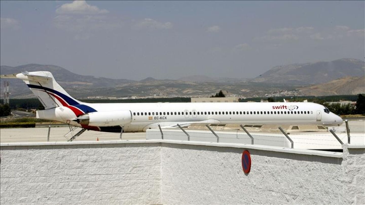 Un avi&oacute;n de la compa&ntilde;&iacute;a espa&ntilde;ola Swiftair