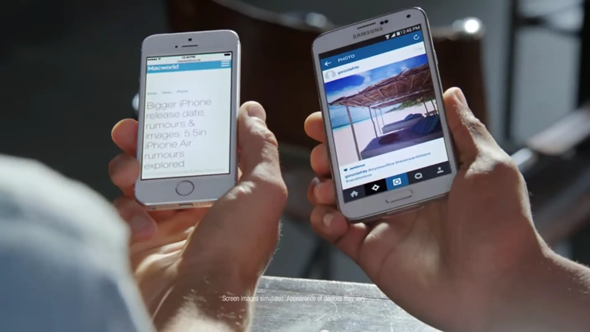 Samsung compara sus pantallas con la del iPhone