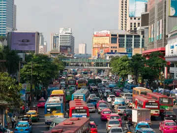 Imagen de un atasco en Bangkok Imagen de un atasco en Bangkok
