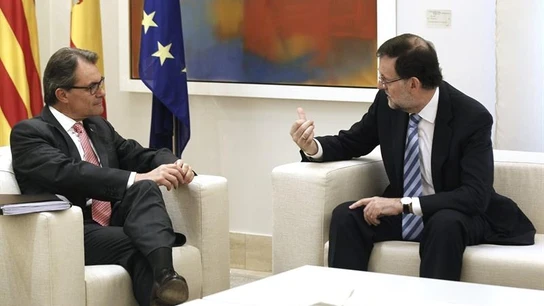 Artur Mas y Mariano Rajoy, durante un momento de la reunión Artur Mas y Mariano Rajoy, durante un momento de la reunión