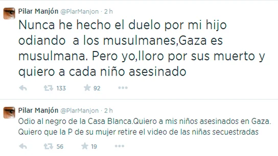 Los polémicos tweets de Pilar Manjón Los polémicos tweets de Pilar Manjón