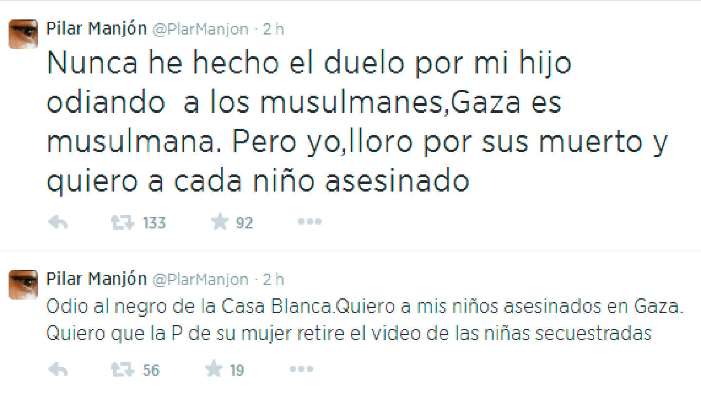 Los pol&eacute;micos tweets de Pilar Manj&oacute;n