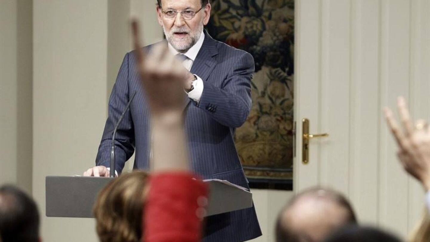 Mariano Rajoy, durante la rueda de prensa