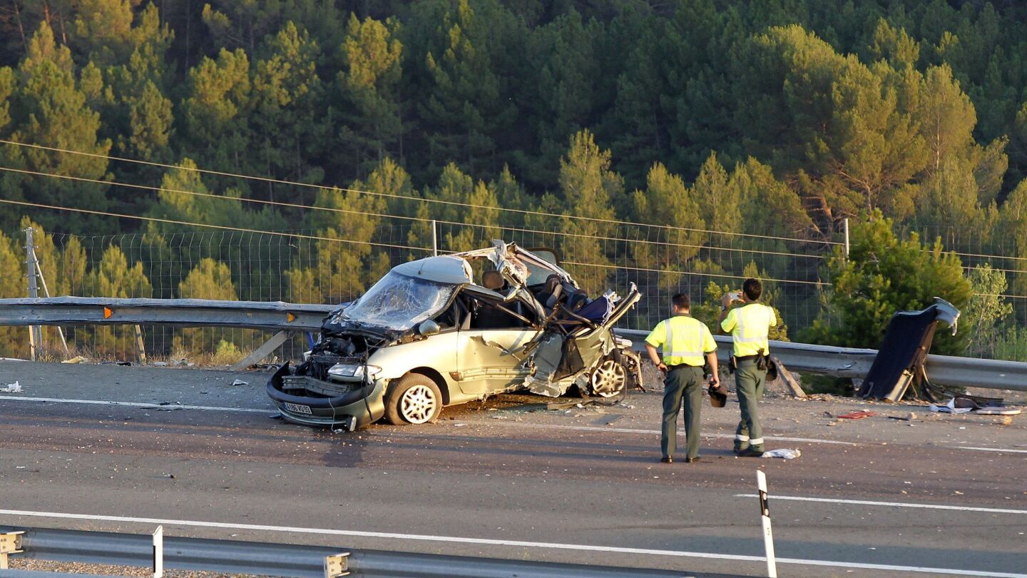 Accidente de tr&aacute;fico en la A-23 en la segunda operaci&oacute;n salida del verano