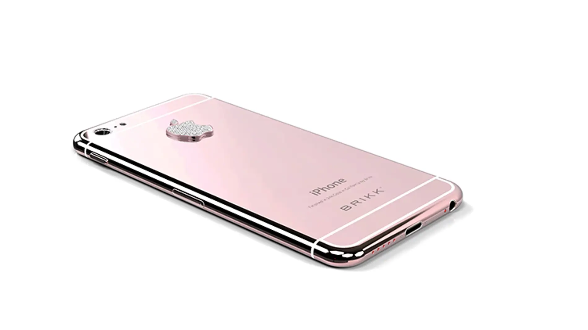 iPhone de oro rosa con diamantes