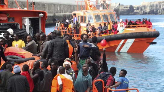 Inmigrantes rescatados por Salvamento Marítimo Inmigrantes rescatados por Salvamento Marítimo