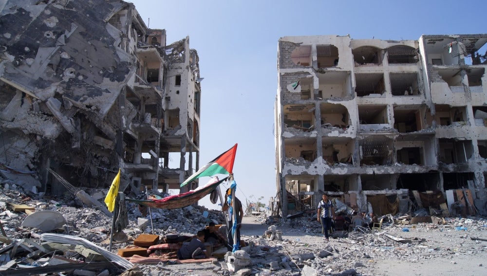 Edificios israelíes bombardeados en la Franja de Gaza 