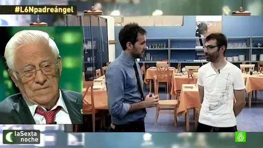 Javier Gómez en un comedor social Javier Gómez en un comedor social