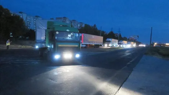 Convoy humanitario ruso regresa a Rusia Convoy humanitario ruso regresa a Rusia